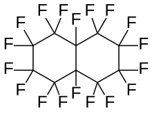 two six-membered rings joined on a side, all F substituted