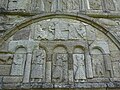 Carvings on the arcade: At top is the Judgement of Solomon, at bottom the Adoration of the Magi