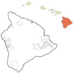 Location in Hawaiʻi County and the state of Hawaiʻi