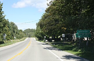 A sign for Northport along M-22