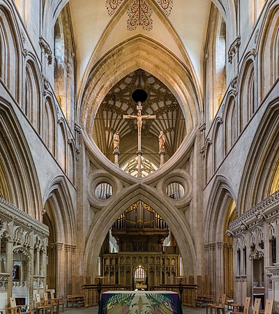 Wells Cathedral arches under the tower