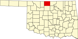 Locatie van Grant County in Oklahoma