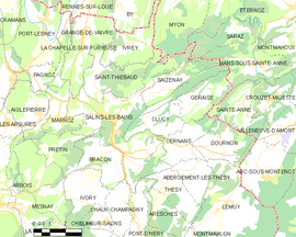 Mapa obce Salins-les-Bains