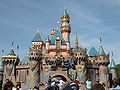 Image 25The "Happiest Homecoming on Earth" celebrated the 50th anniversary of the theme park. Sleeping Beauty Castle was altered for the occasion. (from Disneyland)