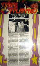 Pinoy human calculator, Tinig Pilipino, April 1998.