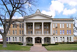 The Uvalde County Courthouse was built in 1928 in neoclassical design. It is the fifth structure used as the county courthouse,having replaced the previous building constructed in 1890.