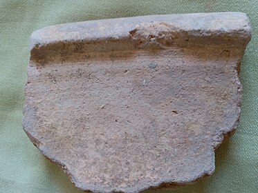 Canaanite pottery fragments from Tel al-Sakan in Gaza, Palestine