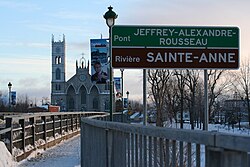 On the Chemin du Roy, Jeffrey-Alexandre-Rousseau bridge, Sainte-Anne Church