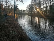 Griebnitzkanal im Winter, Uferweg Richtung Südwesten