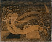 O grave, where is thy Victory; de Jan Toorop; 1892; creion și cretă; 60,4 x 75,3 cm; Rijksmuseum (Amsterdam, Țările de Jos)