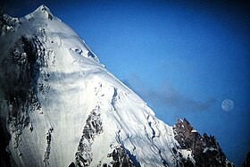 Le glacier de la Verte vu depuis l'aiguille d'Argentière au nord-est.