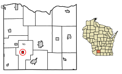 Location of Linden in Iowa County, Wisconsin.