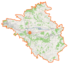 Mapa konturowa powiatu mińskiego, u góry nieco na prawo znajduje się punkt z opisem „Makówiec Duży”