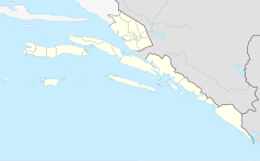 Mapa konturowa żupanii dubrownicko-neretwiańskiej, na dole po prawej znajduje się punkt z opisem „Lovorno”