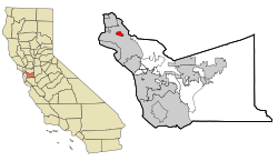 Location in Alameda County and the state of California