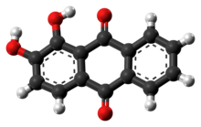 Ball-and-stick model of alizarin