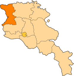 Vị trí của Shirak within Armenia