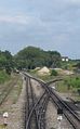 View looking north from the Gemas station prior to reconstruction under the Seremban-Gemas Double Tracking and Electrification Project. Left, the main line to Kuala Lumpur. Right, the Jungle Line to Tumpat, Kelantan.