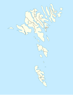 Mapa konturowa Wysp Owczych, na dole znajduje się punkt z opisem „Trongisvágur”