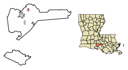 Location of Loreauville in Iberia Parish, Louisiana