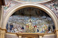 Christ Pantocrator in the church of Santa Pudenziana in Rome, Roman mosaic, c. 410 AD