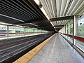 At the west end of the station, the line goes underground in a tunnel toward Royal York station.