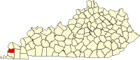 Map of Kentaki highlighting Carlisle County