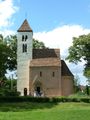 The Roman Catholic Church of Csempeszkopács, built in the 13th century: southern view.