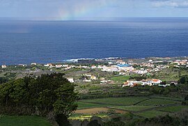 Partial vista of the residential homes of Biscoitos along the coast