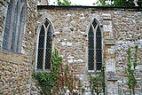 Finales del siglo XIII; tracería en ventanas lanceoladas del presbiterio de la iglesia de St Helen, Barnoldby le Beck, Lincolnshire, Inglaterra