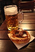 Bière allemande et bretzel