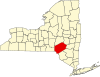 State map highlighting Delaware County