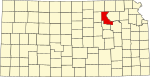 State map highlighting Riley County