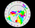 Découpage de la région arctique suivant les fuseaux horaires.