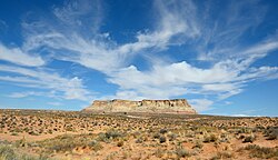 LeChee Rock (the namesake of LeChee), as viewed from Arizona State Route 98 east of LeChee, October 2012