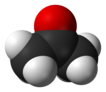 Space-filling model of acetone