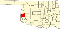 Karte von Beckham County innerhalb von Oklahoma