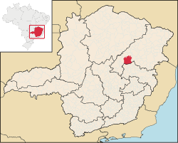 Localização de Itamarandiba em Minas Gerais