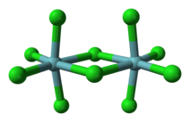 Modèle atomique simplifié du pentachlorure de niobium