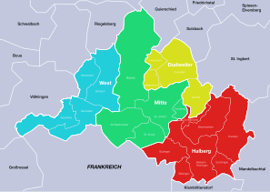 Indeling van de stad Saarbrücken