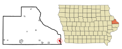 Location of Sabula, Iowa