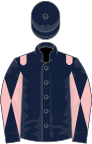 Dark blue, pink epaulettes, diabolo on sleeves