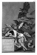 El sueño de la razón produce monstros, gravado da serie Los caprichos de Goya (1799)