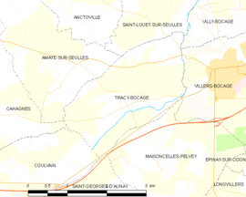 Mapa obce Tracy-Bocage