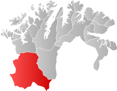 Lage der Kommune in der Provinz Finnmark