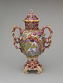 British Rococo perfume vase; circa 1761; soft-paste porcelain; overall: 43.2 cm × 29.2 cm × 17.8 cm (17.0 in × 11.5 in × 7.0 in); Metropolitan Museum of Art