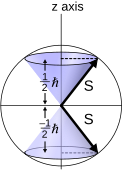 Possible spin angular momentum values for 1/2 spin particles.