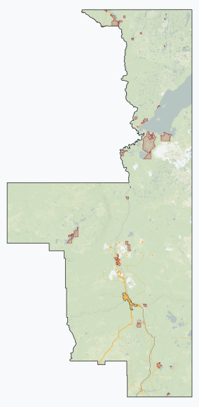 Location the Richardson Wildland Park in northern Alberta, Canada