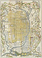 Map of Heian-kyō, 1696