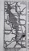 Carte montrant la prise définitive de Pontru par l'armée anglaise le 19 septembre 1918.